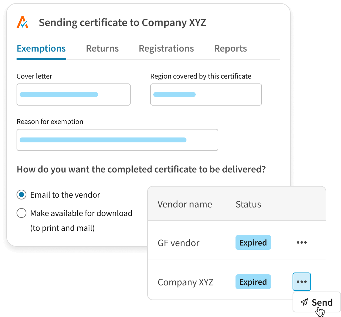 Illustration Vendor Exemption Management